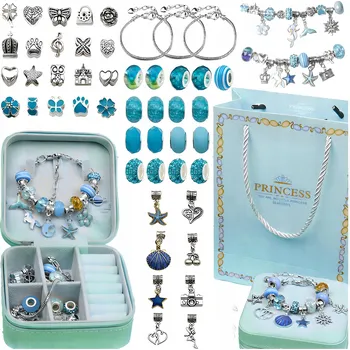 Obraz Sada na výrobu náramků a náhrdelníků Charms Korálky 72 dílů