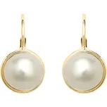 Pozlacené stříbrné náušnice s perlou