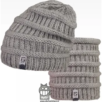Čepice Pletená čepice a nákrčník Dráče - Etna 03, světle šedá Barva: Šedá, Velikost: 56-58