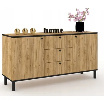 Komoda Komoda Krak Meble 150 x 40 x 76 cm dub craft zlatý matný