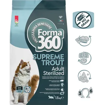 Krmivo pro kočku Forma SUPREME TROUT GRAIN FREE adult sterilized 1,5kg (pstruh)