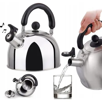 Rychlovarná konvice PÍSKACÍ KONVICE NEREZOVÁ OCEL STŘÍBRNÁ PRO PLYNOVÝ A ELEKTRICKÝ SPORÁK