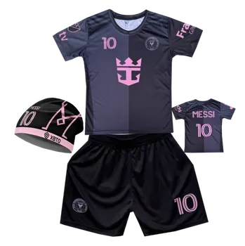 Numberoplus Premium dětský fotbalový dres Komplet + fotbalová pletená čepice Inter Miami - Lionel Messi MJ10 Velikost: 11 roků (vel.140)