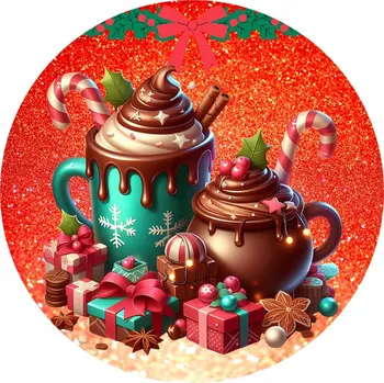 Vánoční keramické podložky pod hrnek x4 Horká Vánoční Čokoláda