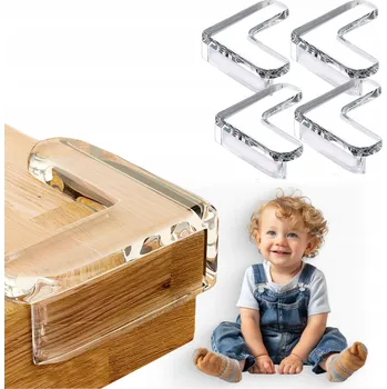 Dětská zábrana 4x Zabezpečení Rohů Skříněk, Nábytku a Stolů - Ochrana Rohů, 4 kusy