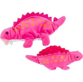 Hračka Plyšový Dinosaurus Penál Úložný prostor Závěsek Růžový