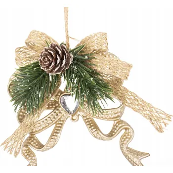 Vánoční dekorace Vánoční Závěs s Zvonky, Šiškou a Větvičkami 12 cm – DÁREK