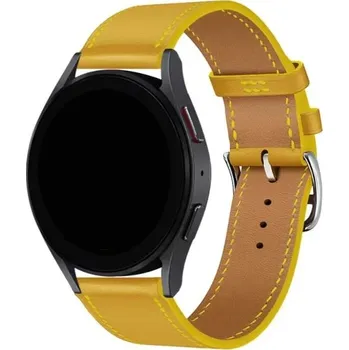 Příslušenství k chytrým hodinkám MůjMiBand.cz Barevný kožený řemínek pro chytré hodinky 22mm Barva: podzimní žlutá