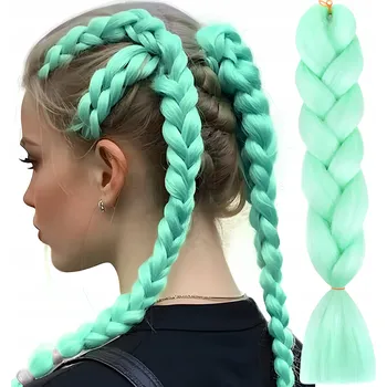 Příčesek SYNTETICKÉ VLASY NA ZAPLÉTÁNÍ BAREVNÉ COPÁNKY PRAMENY PŘÍČESKY 130 CM