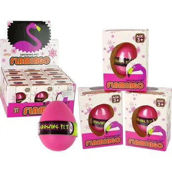 Rostoucí vejce plameňák 6 cm růžové