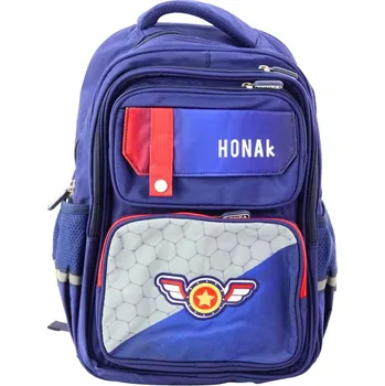Školní batoh s nášivkou Hrudní pás Granátový 20L