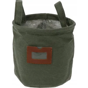 Úložný box LÁTKOVÝ KOŠÍK S UCHYTY, ÚLOŽNÝ KOŠÍK na drobnosti Ø 16 cm ZELENÝ