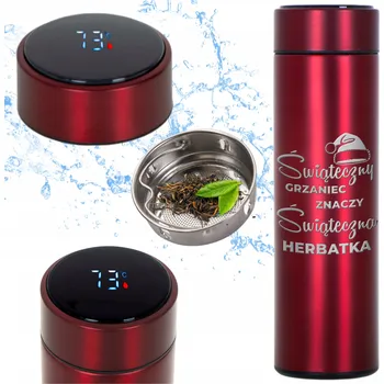 Termoska TERMOHRNEK LED TERMOSKA ČERVENÝ DÁREK K VÁNOCŮM | NA SVAŘÁK ČAJ