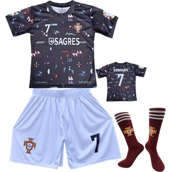 Fotbal Numberoplus Dětský fotbalový dres + fotbalové ponožky Portugalsko Pre - Ronaldo (Match ME 2024) Velikost: 14 let ( vel.158)