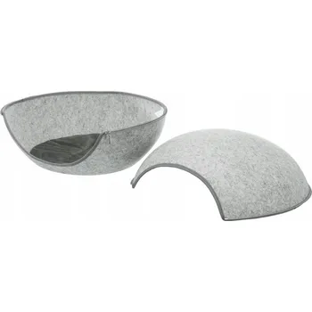 Pelíšek pro psa Trixie pro kočky domeček, šedý oválný, 46 cm x 40 cm x 44 cm