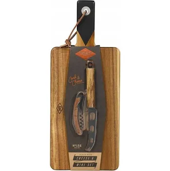 Sada Gentlemen's Hardware Prkénko na sýr + Sada nožů s otvírákem na víno