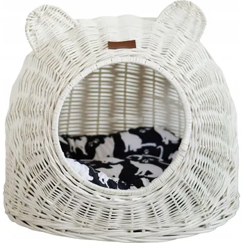 Pelíšek pro psa Pelíšek Polska Wiklina béžový oválný 38 cm x 46 cm