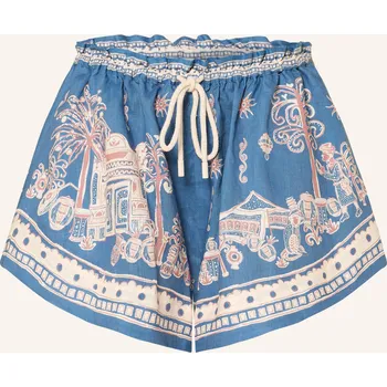 Dámské kraťasy Alémais Dámské Lněné Šortky Acacia, tmavě modrá / bílá, 38