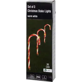 Venkovní osvětlení LED zahradní balkonová světla na baterie lízátko Mikuláš