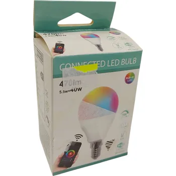 Žárovka ŽÁROVKA E14 SMART LED CONNECTED LED BULB RGB+W 470lm 4,4W = 40W 2700-6500K
