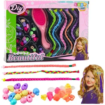 Dětské navlékací korálky Sada Krásy Copánky Korálky Do Vlasů Barevné DIY