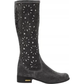 Dámské kozačky Olivier dámské kozačky pod koleno, plochý podpatek, velikost 40