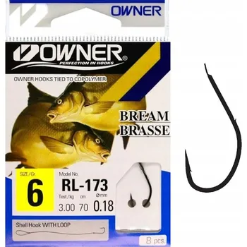 Rybářský háček Háčky na vodu, plovoucí háčky, s návazcem, s protihrotem Owner RL-173 8 ks