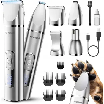 Kosmetika pro psa Strojek 4v1 pro psy a kočky, 7000 ot./min, akumulátorový Oneisall tichý
