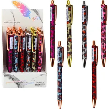 Kovové kuličkové pero Automatické Panterka Modrý Inkoust 1.0mm