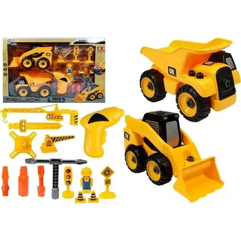 autíčko Sada autíček Jeřáb Sklápěčka Bagr k Rozmontování