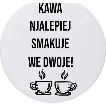 Vtipné keramické podložky pod hrnek x4 KÁVA NEJLÉPE CHUTNÁ VE DVOU