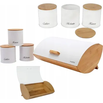 Dóza na potraviny Sada chlebníku Konighoffer béžový, bílý bambus