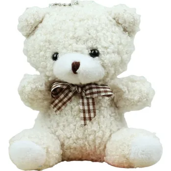 Plyšový medvídek Klíčenka Přívěsek Ozdoba Bílý 8cm