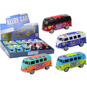 autíčko Camper Bus 1:32 Kovový Světla Zvuky Pohon Otevírací Dveře