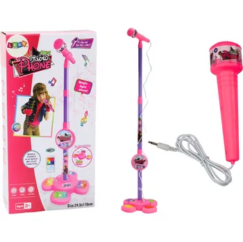 Mikrofon Mikrofon se stativem pro děti, nastavitelný, růžový