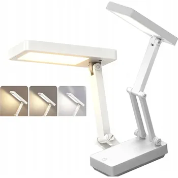 Lampička LED Stolní Lampa Bezdrátová Akumulátorová Bílá USB pro Psací Stůl Školní