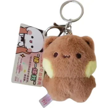 Plyšová klíčenka s roztomilým medvídkem Hebká mini hračka Dekorace na tašku nebo klíče hnědá