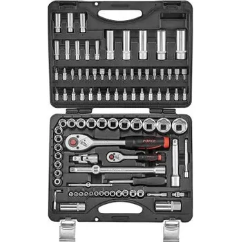Sada nářadí FORCE 4941 Sada naradi Gola sada 94ks 14 12 Materiál uhlíková ocel barva černá Rozměry výrobku 300 mm x 250 mm x 70 mm Obsah balení 94 ks 12 a 14 socket set a šroubovák Bit sadu nástrojů 14 palce a 12 palce sestávající z 94 položek