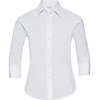 Dámská košile Russell Collection Dámská strečová košile s 3/4 rukávem (snadná údržba) Barva: Bílá, Velikost: XXL