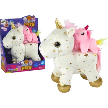 plyšák Jednorožec Plyšák Uspávač Ukolébavka Bílý S Hvězdičkami Sada