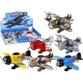 autíčko Letadlo S Vrtulovým Pohonem Hliníkový Barevný Mix