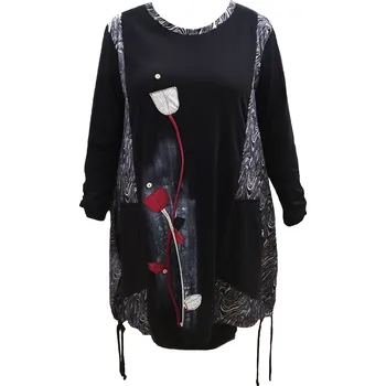 Dámská halenka Tunika s dlouhým rukávem Tulipán (originální ruční práce) - v nadměrné velikosti 4625