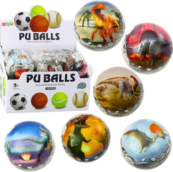 Dětský míč Míček na odrážení a mačkání, pěnový míček, dinosauři, 7 cm