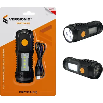 Svítilna LED kapesní svítilna USB-C malá a skladná