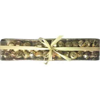 Vánoční dekorace Rolničky v krabičce zlaté 1,5 cm, 39 ks