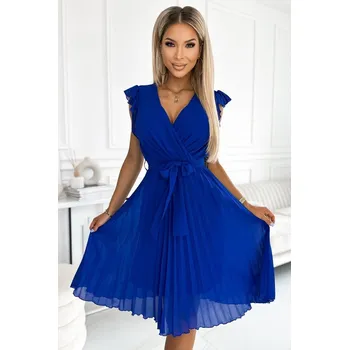 Dámské oblečení 374-4 POLINA Plisowana sukienka z dekoltem i falbankami - CHABROWA L