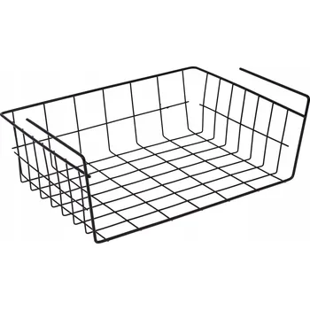 Úložný box Závěsný košík / organizér pod poličku, 40 cm, černý