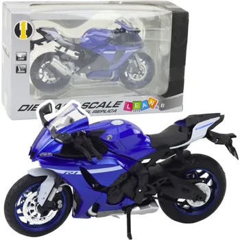 Hračka Sportovní kovová motorka Světla Zvuky Granátová R1 1:12