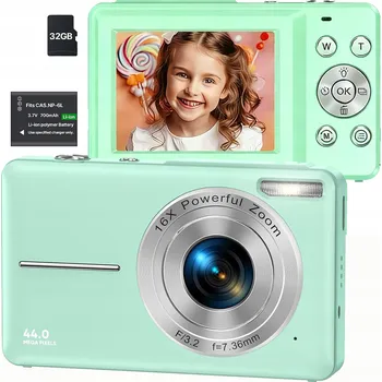 Digitální kompakt Digitální Fotoaparát HD Přenosný 1080 UHD 44MP s 16x Zoomem