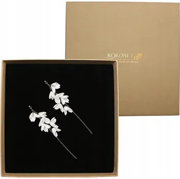 Náušnice Dlouhé lehké květinové náušnice jemné svatba SUBTILNÍ elegantní ruční výroba